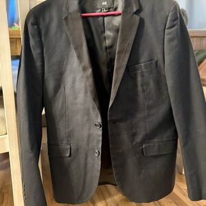 H&M Black Sport Coat Slim Fit Notched Lapel